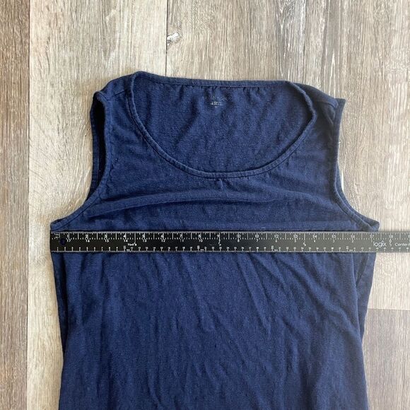 Eileen Fisher Organic Linen Tank Dress Navy Blue Small - Picture 7 of 12